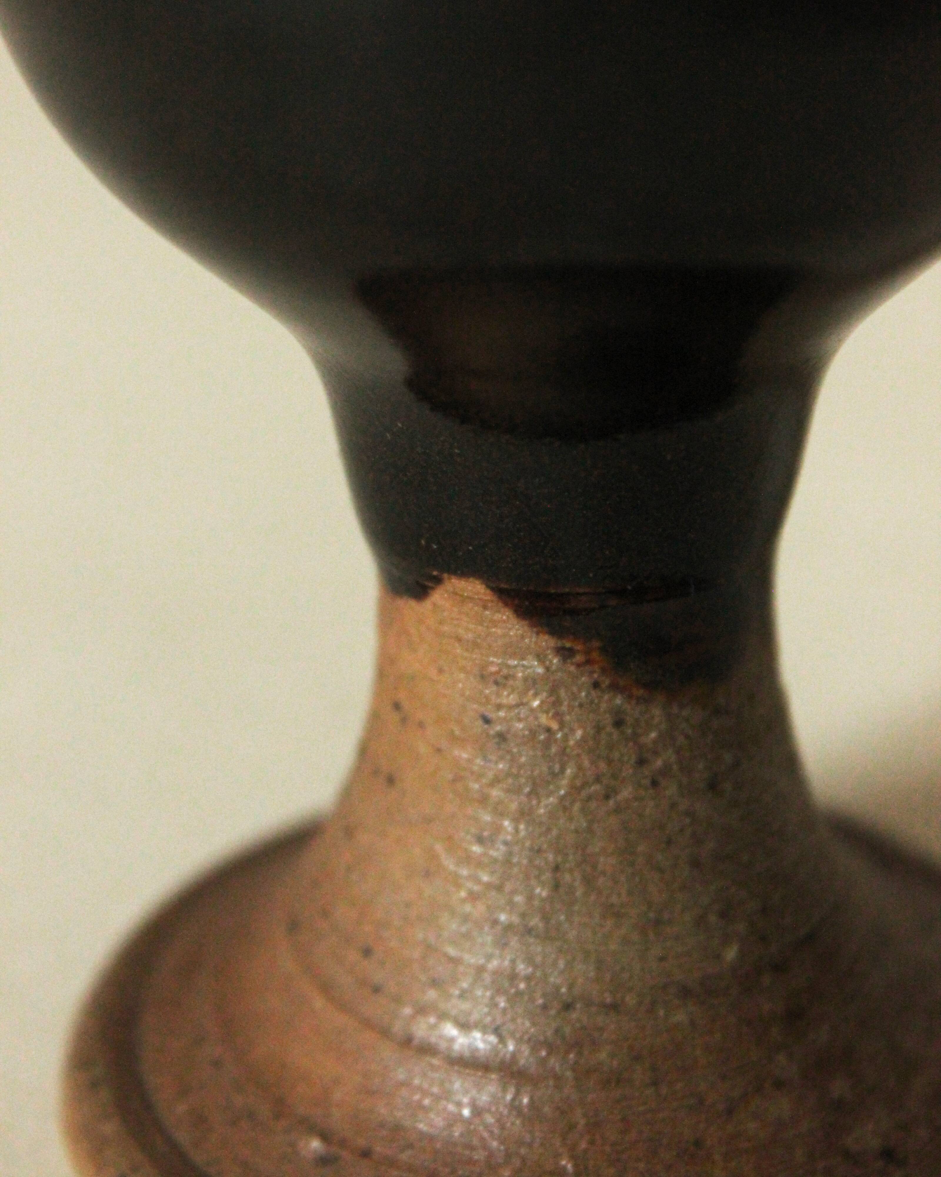 Mazagran in deep brown glazed stoneware, by Jean Linard