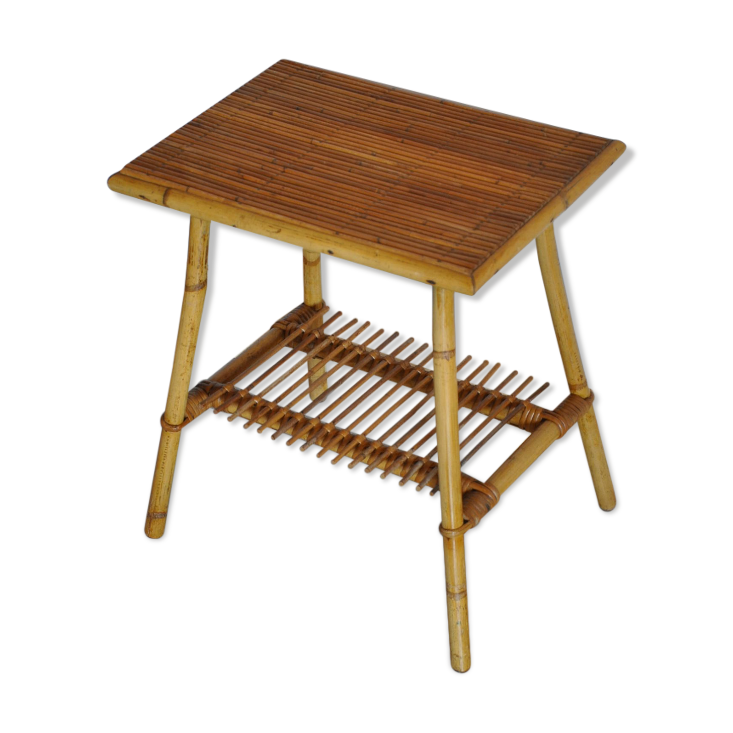 Vintage bamboo side table
