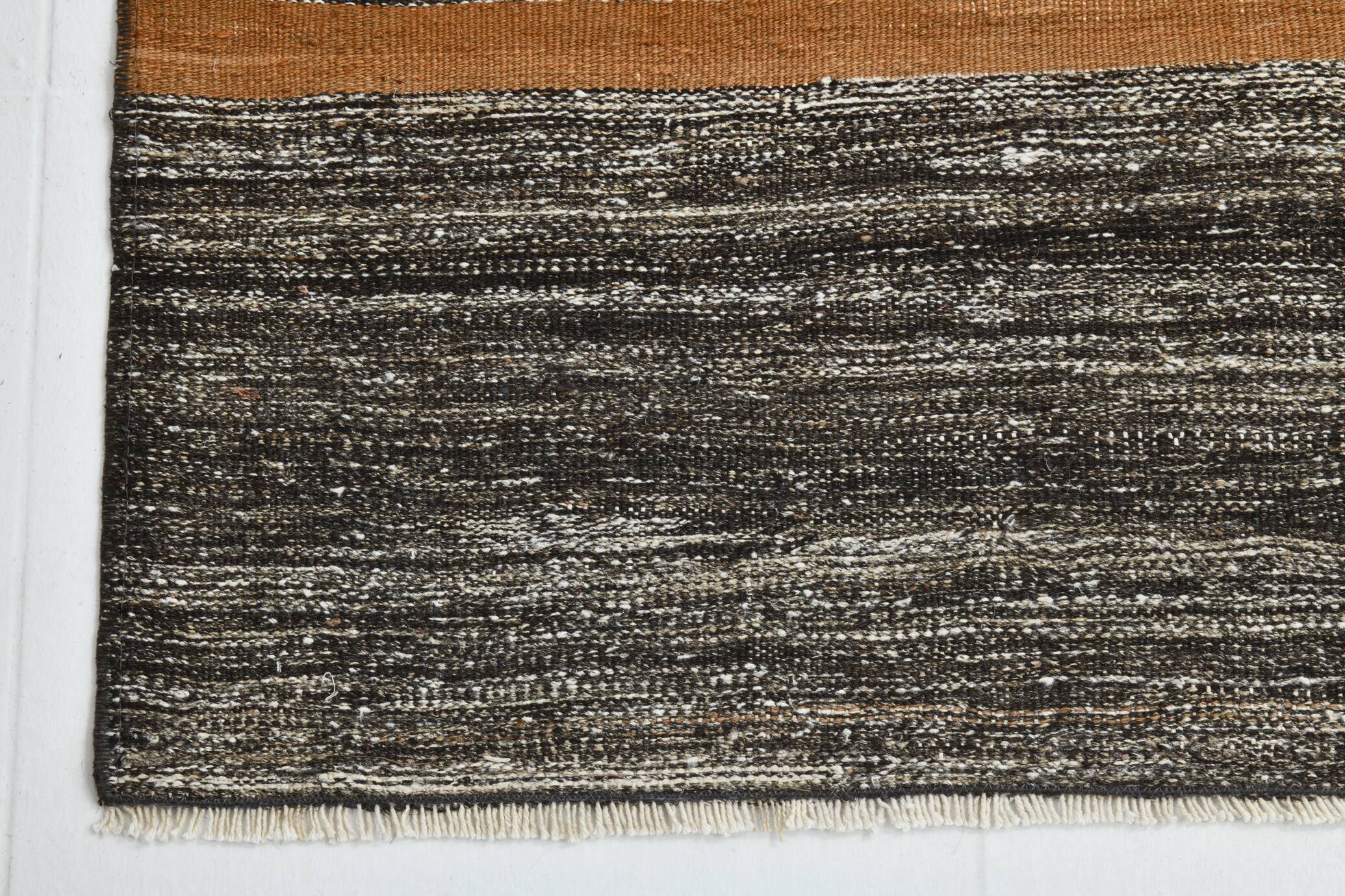 Tapis de couloir Kilim rayé marron crème 2x9, tapis de cuisine, 69x272 cm
