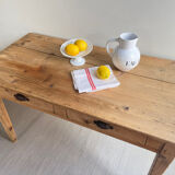 Patinated wooden farmhouse table