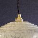 French pendant lamp in pale yellow clichy glass - delivered with new cable and brass socket