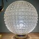 Lampe à poser globe vintage XXL en verre pointe de diamant