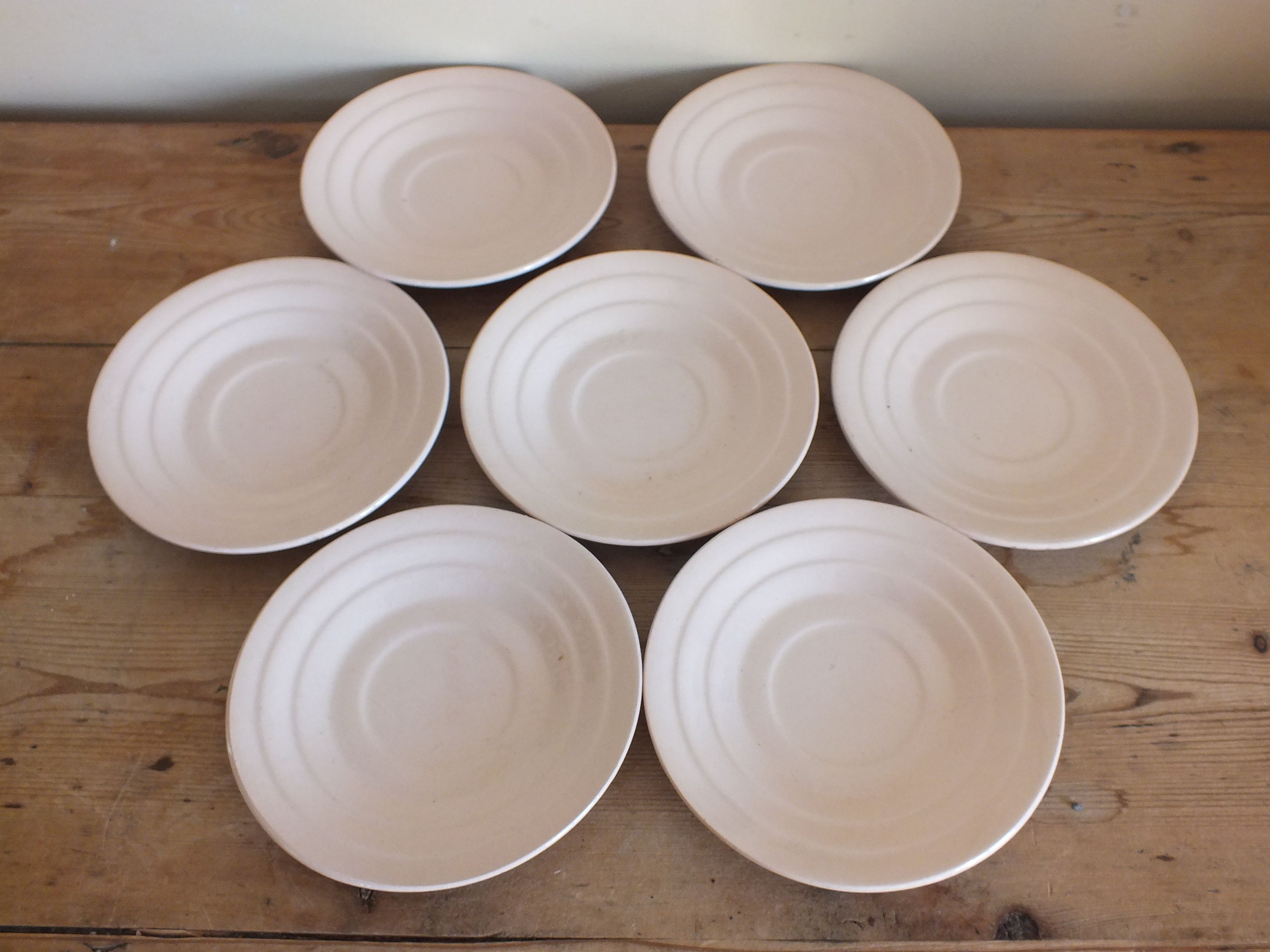 Set of 7 powder pink coffee cups Céranord Saint Amand