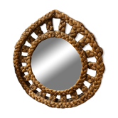 Vintage straw mirror, 1970