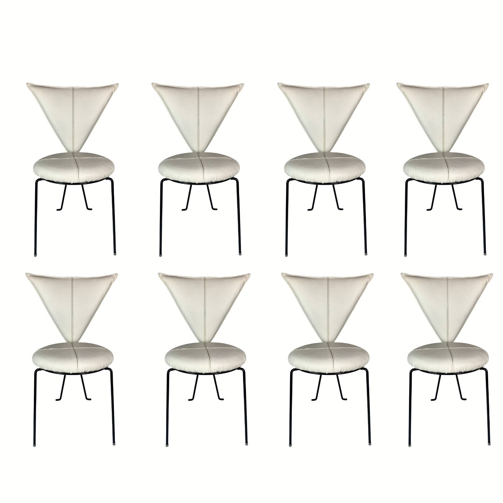 Set of 8 and one post modern dining chairs, 1980s by Lübke