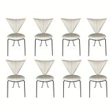 Set of 8 and one post modern dining chairs, 1980s by Lübke