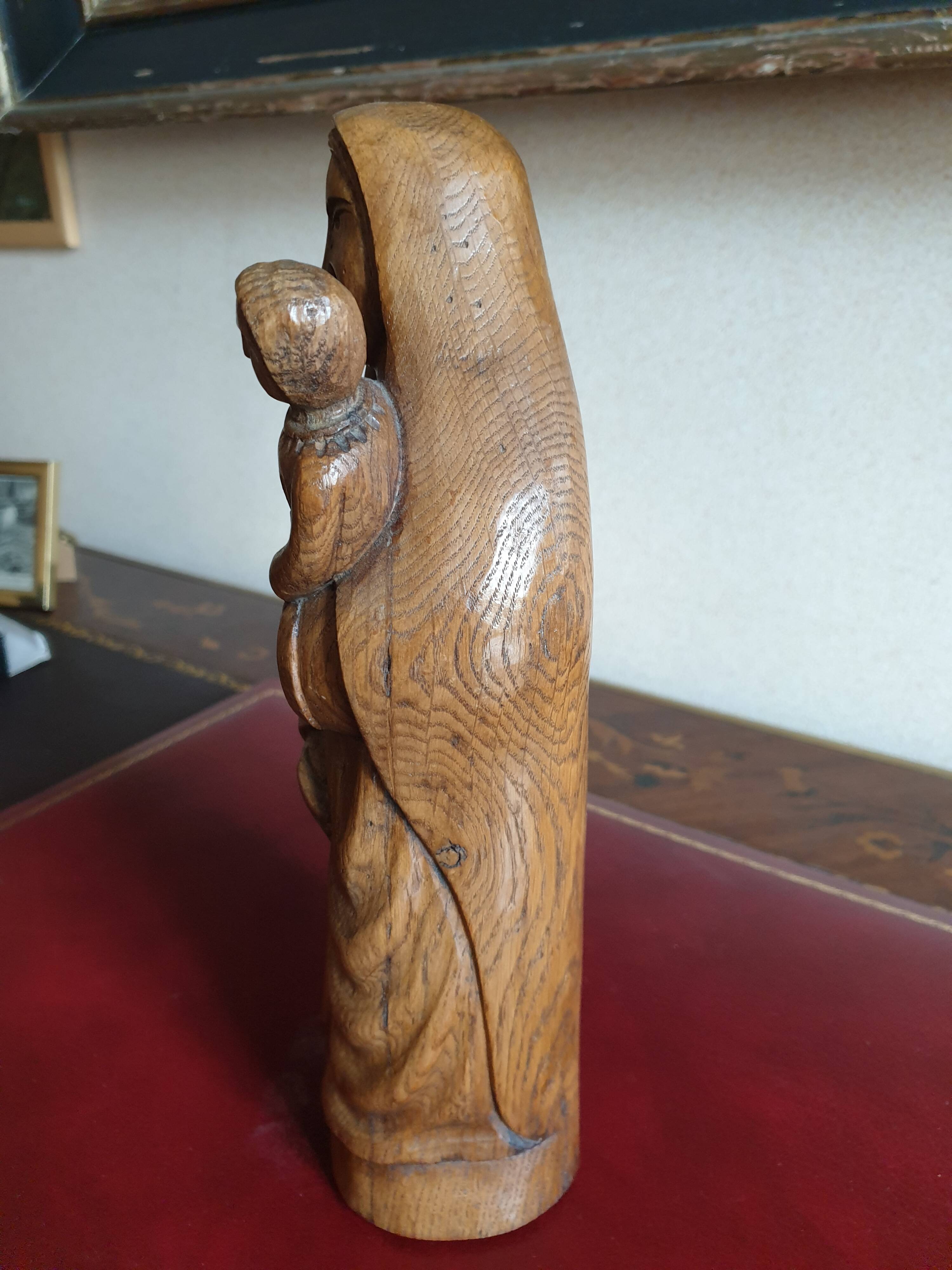 Holy Virgin and Child in wood 31 cm popular art late 19th century early 20th century