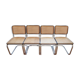 Lot de 4 chaises cesca B32 de Marcel Breuer par Thonet