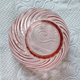 3 vintage pink glass bowls, rosaline arcoroc france