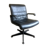 Fauteuil de bureau Knoll design Richard Sapper vintage 90 cuir noir
