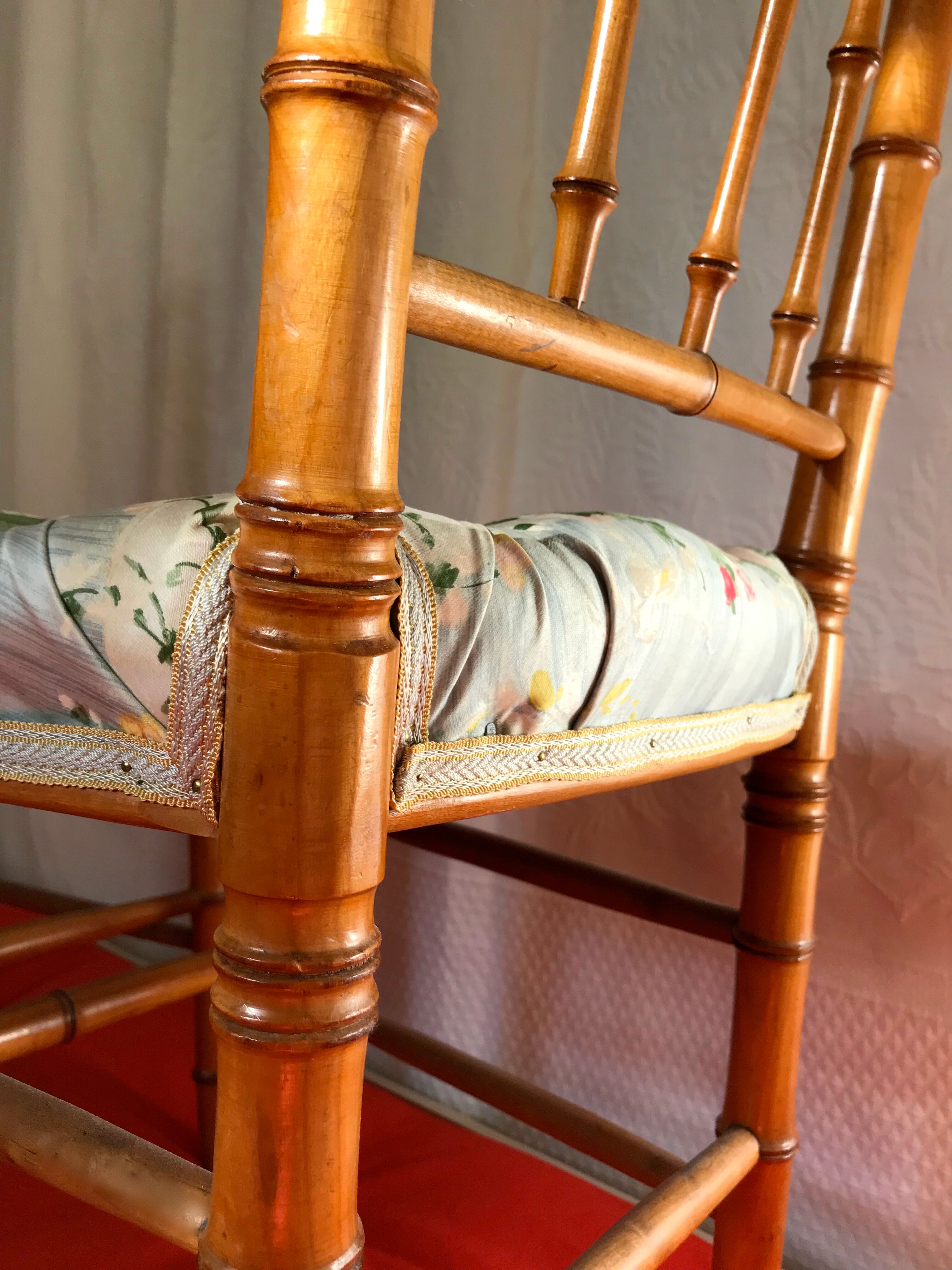 Pair of chairs bamboo collection Napoleon III