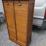 50s double curtain filing cabinet