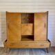 Vintage oak grand buffet Mid-Century Scandinavian with tapered legs from the 50s/70s.