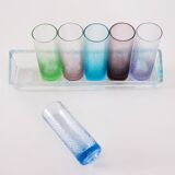 Set of glasses with a tray, Italian design, 1970s, made in Italy