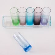 Set of glasses with a tray, Italian design, 1970s, made in Italy