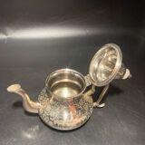Silver metal teapot