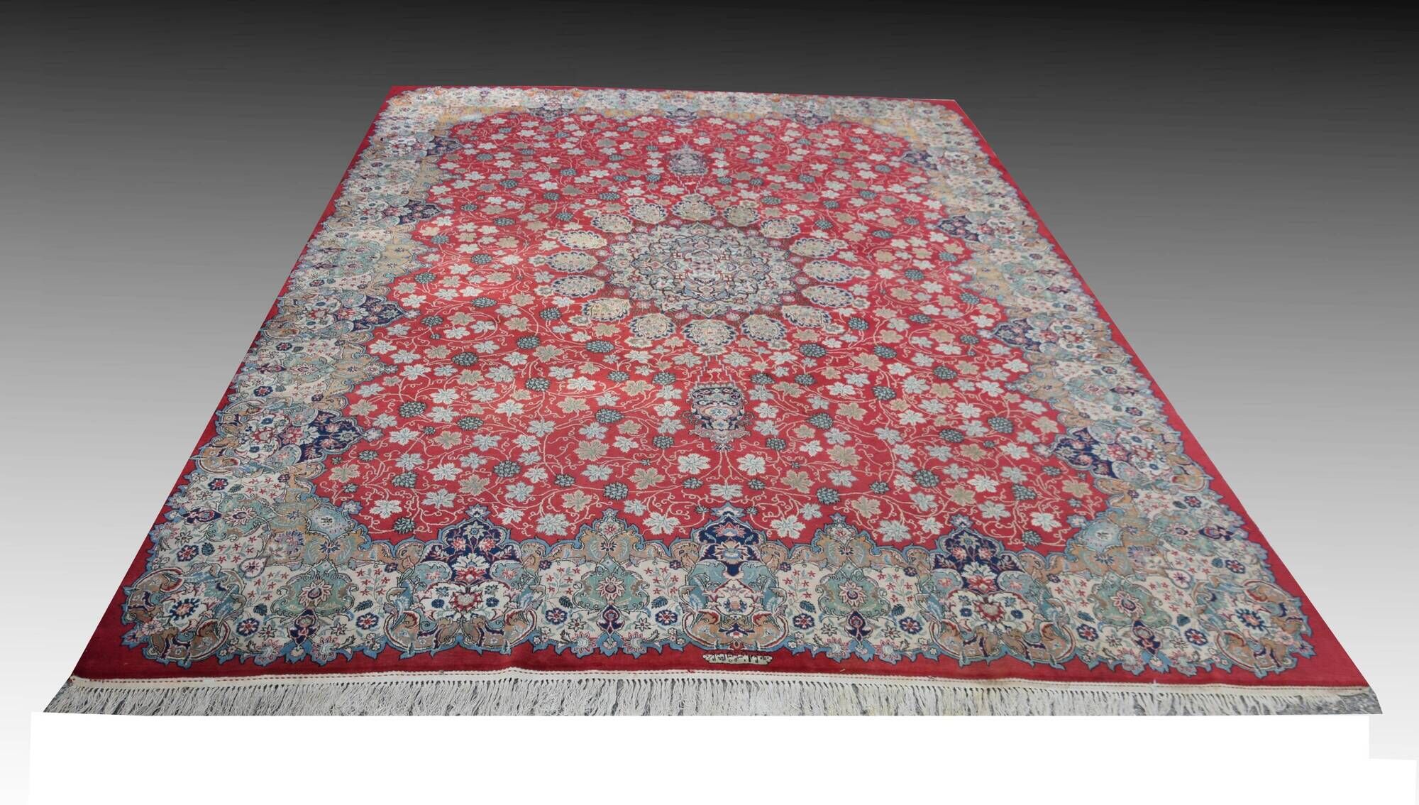 Large Oriental Rug Iran, Kashan Persian - 4.45 x 3.30 Meters - Mid 20th Century: Kork Wool