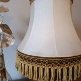 Chic retro lamp with a bronze pagoda fringe shade, 1950.