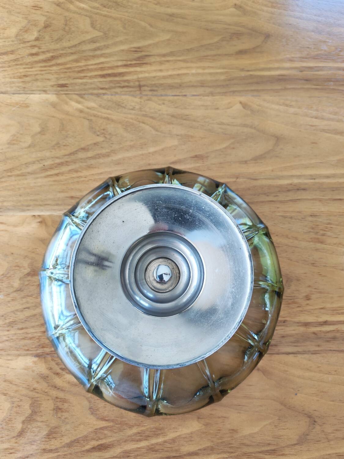 Coupe art déco en verre et métal chromé