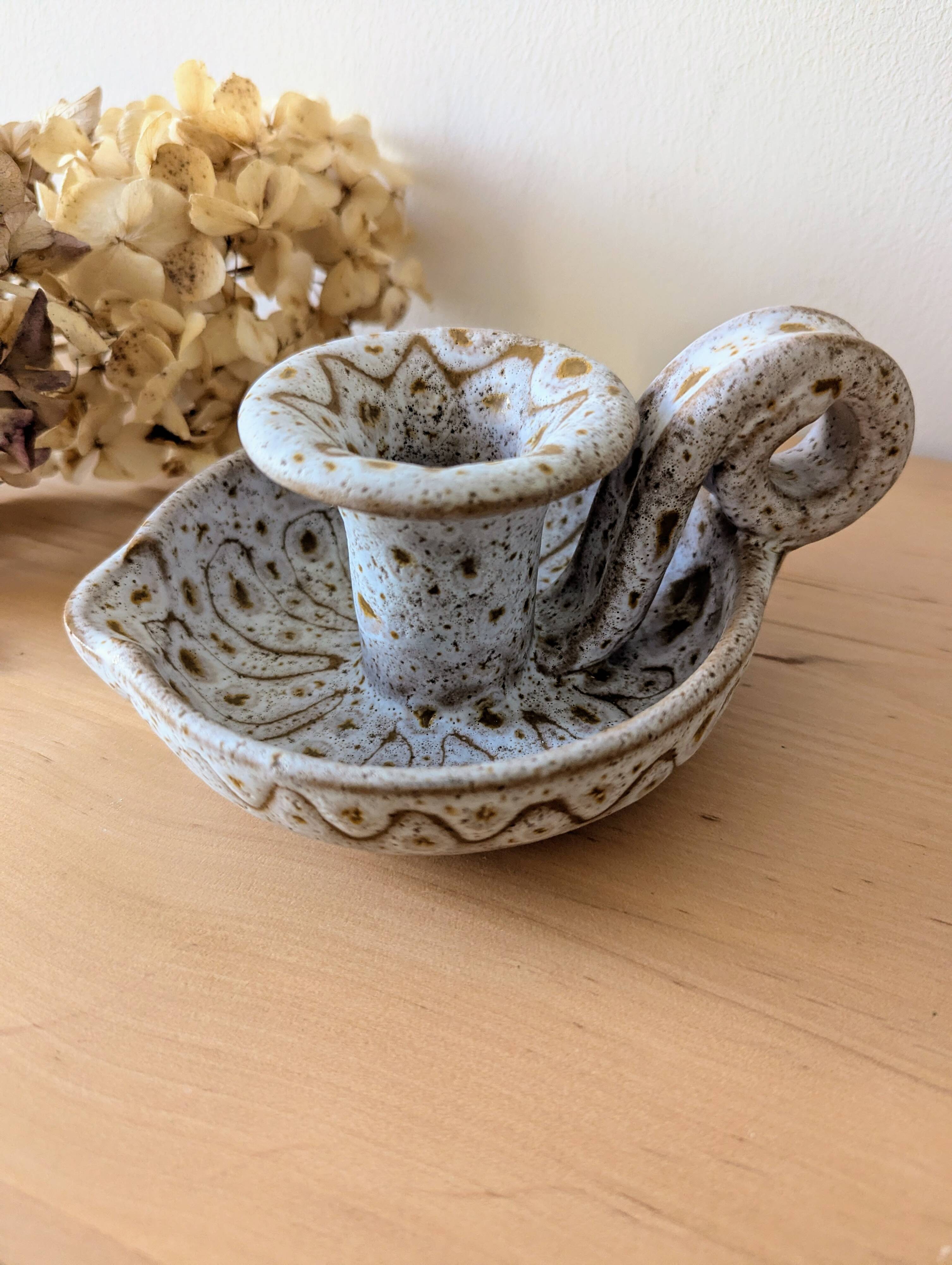 Ceramic candle holder signed Jean Austruy