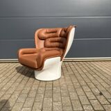 Joe Colombo Elda chair Longhi, Cognac leather in new condition!