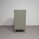 Gray metal locker. Industrial small sideboard.
