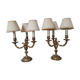 Pair of electrified candlesticks gilded bronze