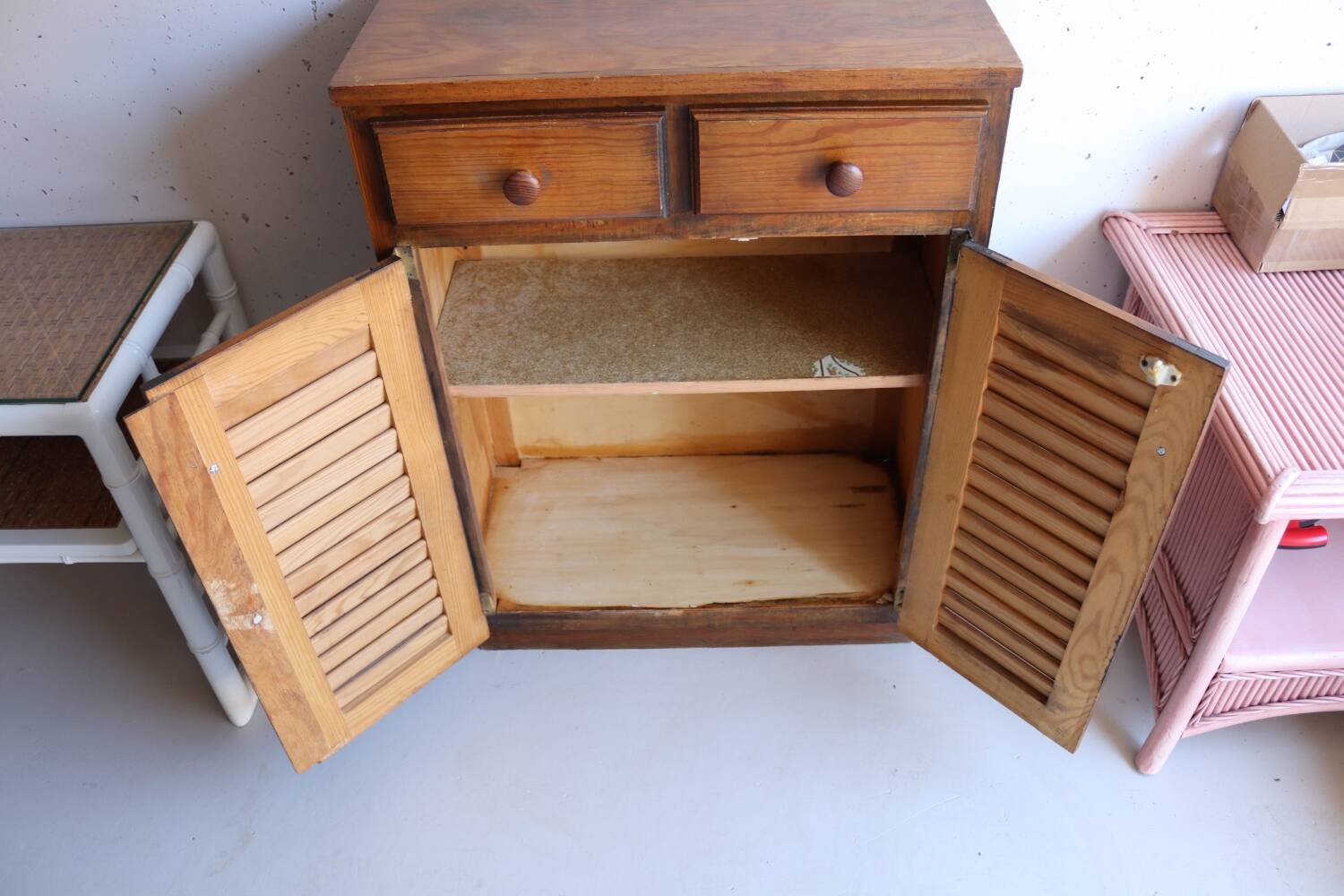 Small vintage wooden sideboard