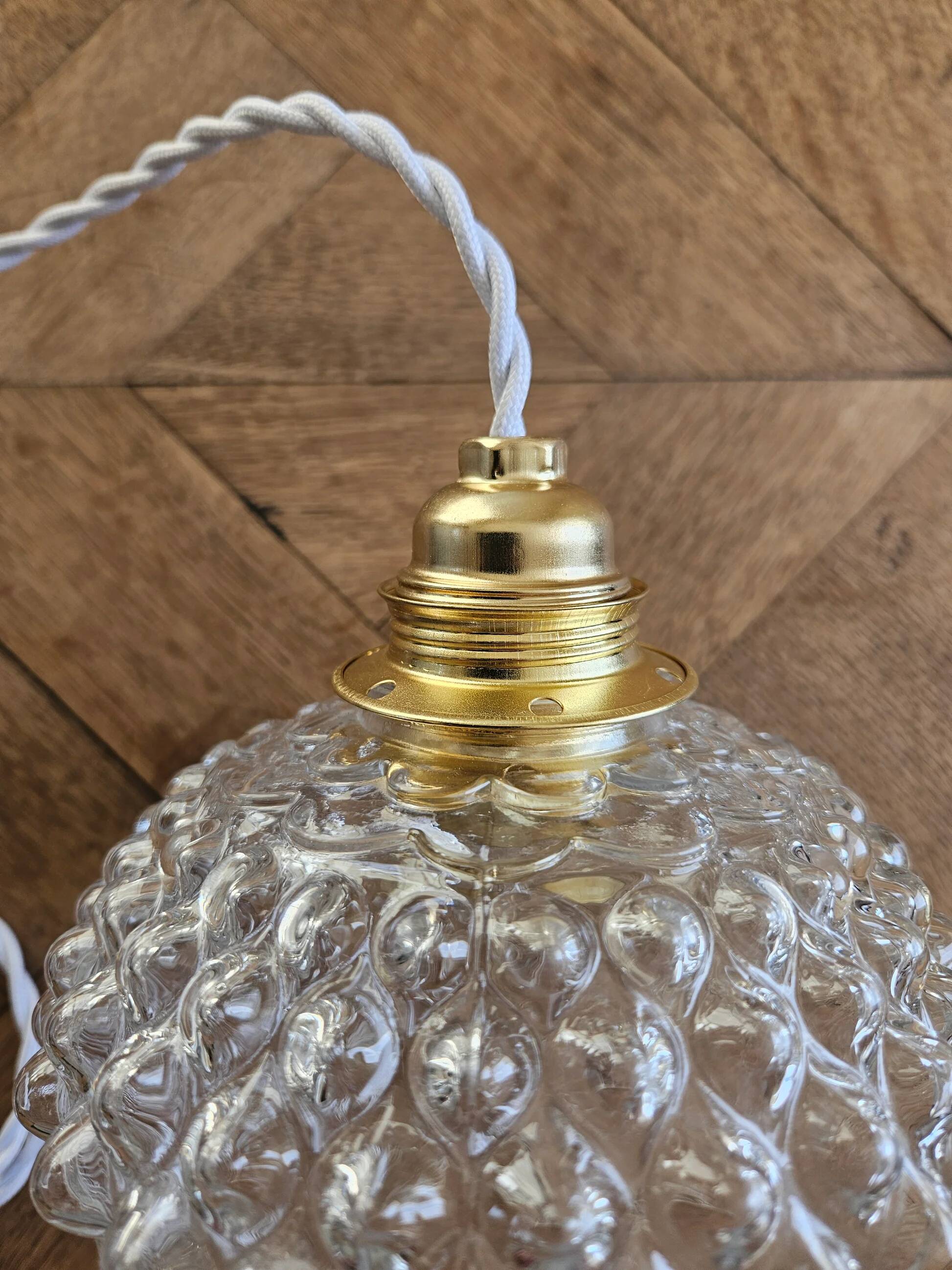 Vintage glass globe pendant light