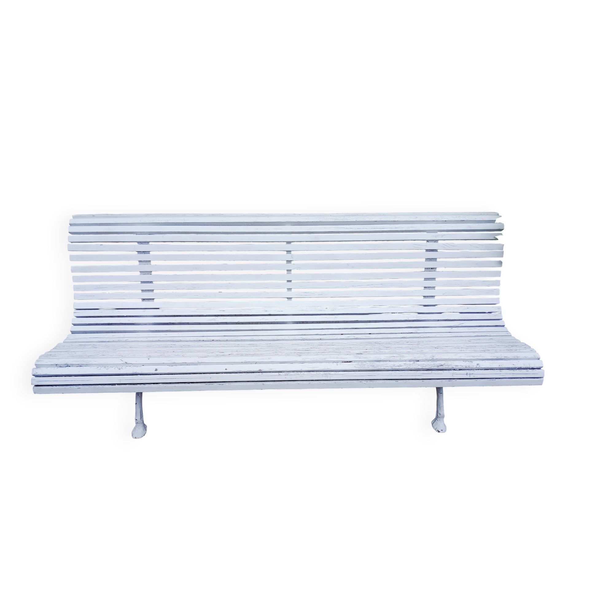 Cast iron and wooden slat garden bench from the early 20th century