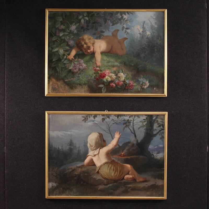 Italian painting Spring from 19th century