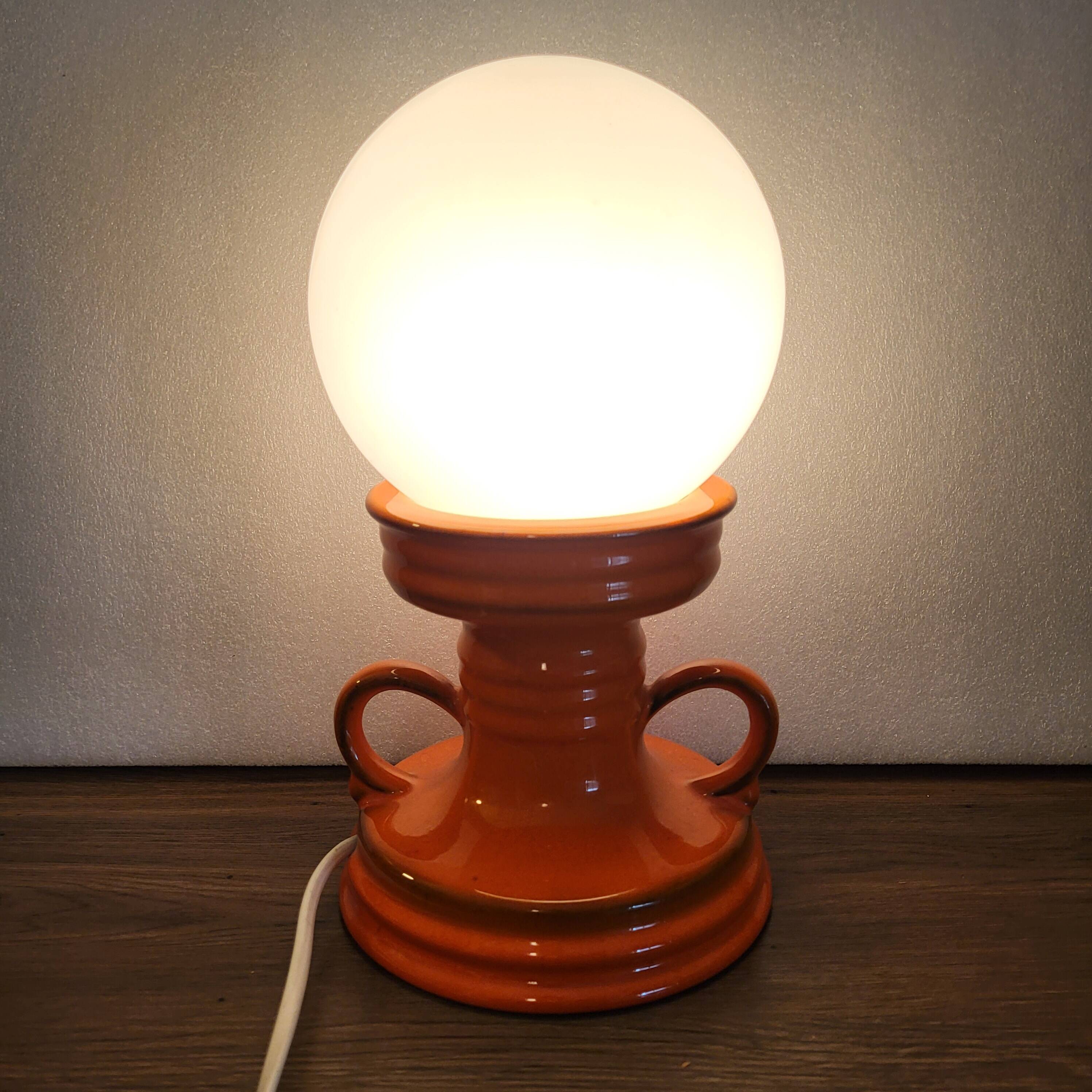Orange ceramic lamp, Space Age, West Germany, 1960-70