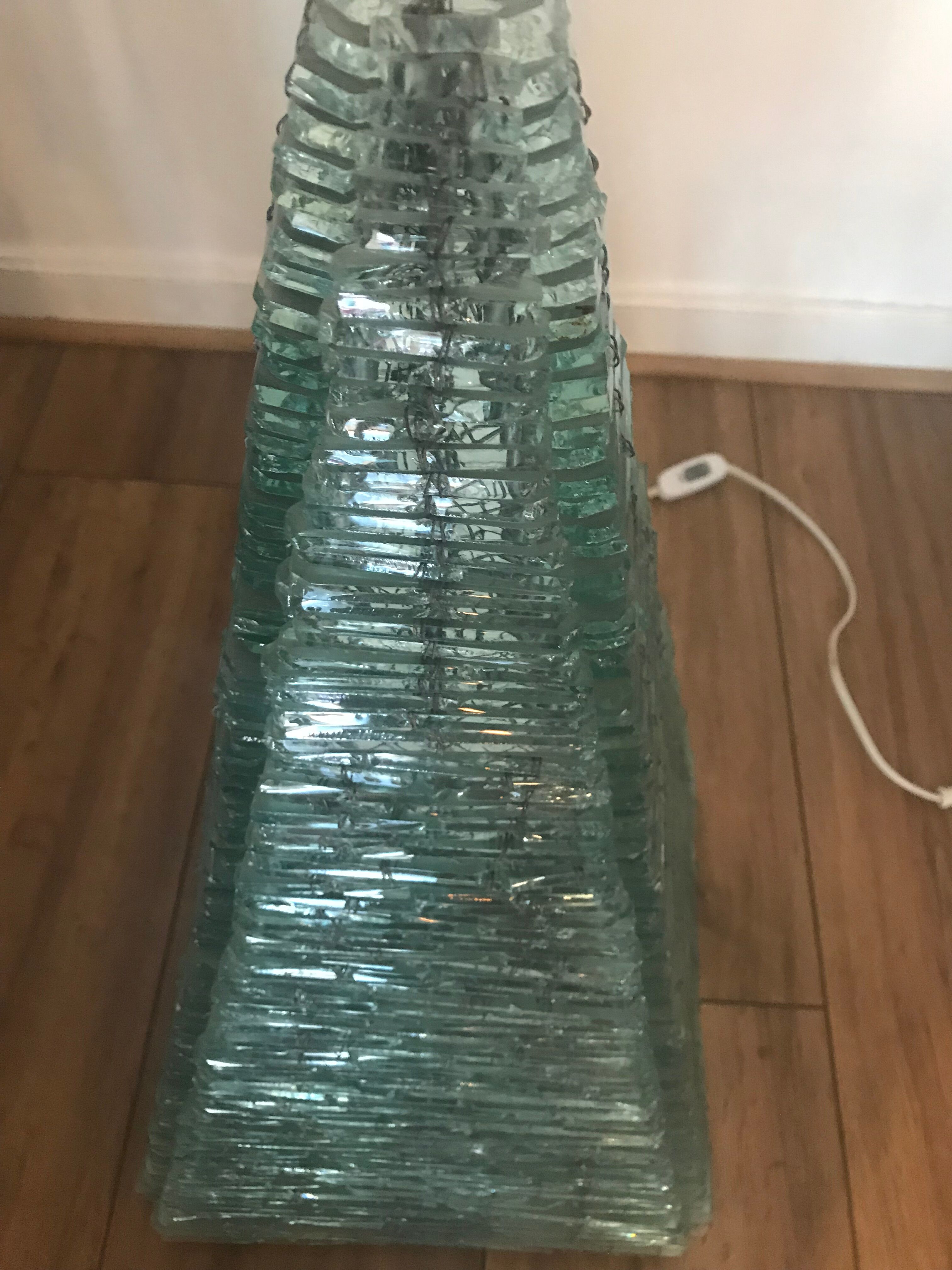 Stacked glass pyramid lamp, 1970