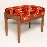 Vintage red and orange mid-century stool, Edmund Homa, 1960s
