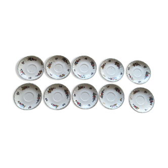 10 porcelain coffee saucers model Alt Strasburg