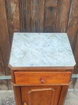 1900/1930 Marble / Louis Philippe style / Walnut / bedside table