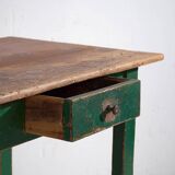 Antique green table in solid pine (circa 1920)