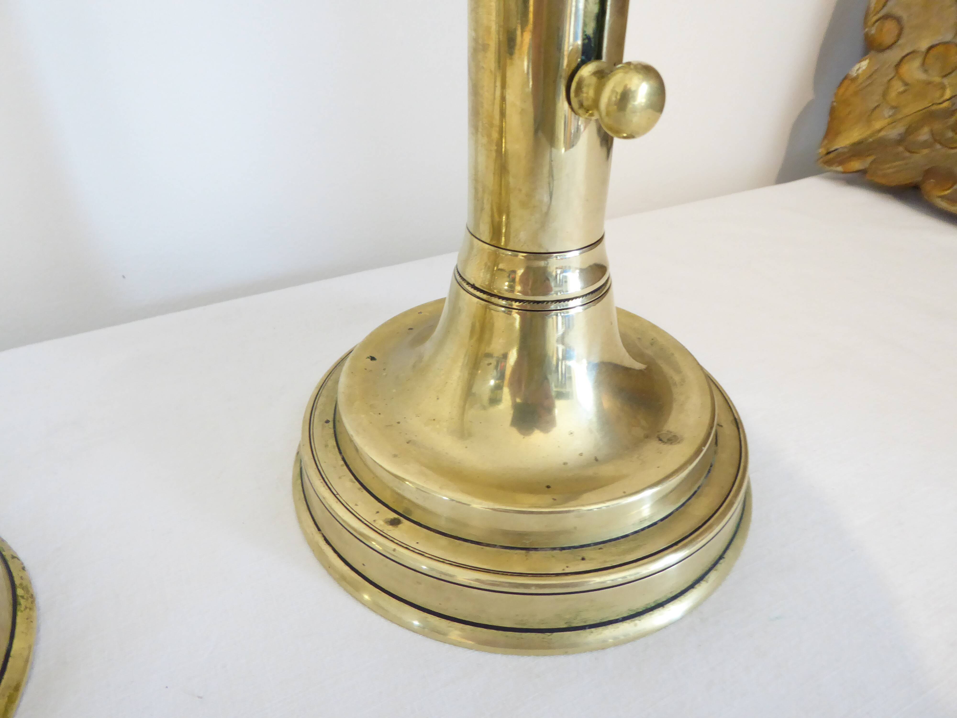 Pair of brass candlesticks