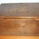 Old box with inscription, fittings, lock and key