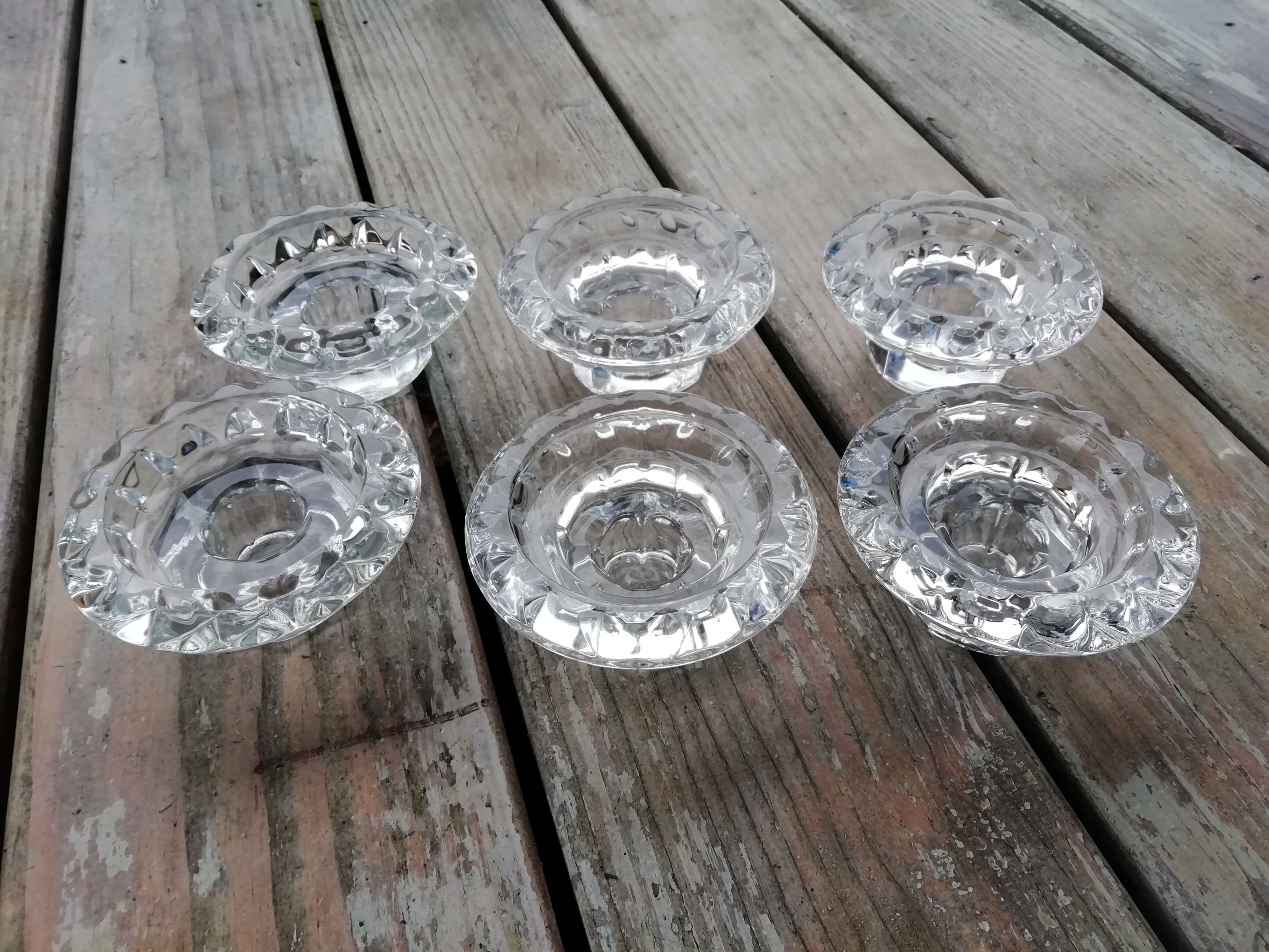 Set of glass candle holders