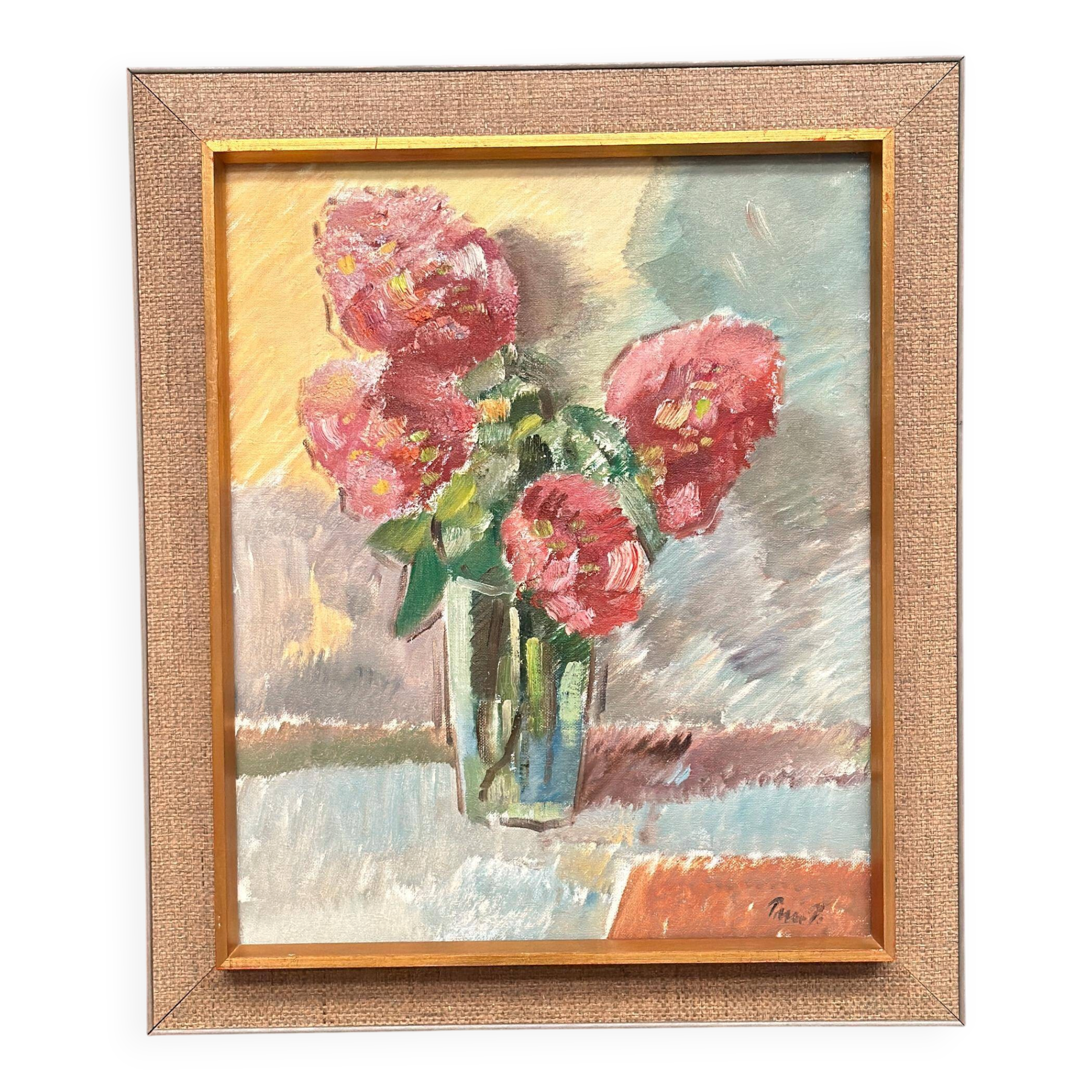 Original Swedish Oil On Canvas – “Bloomer” By Ture Peterson