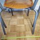 Set chair and school desk in steel, wood and formica, 50s-60s