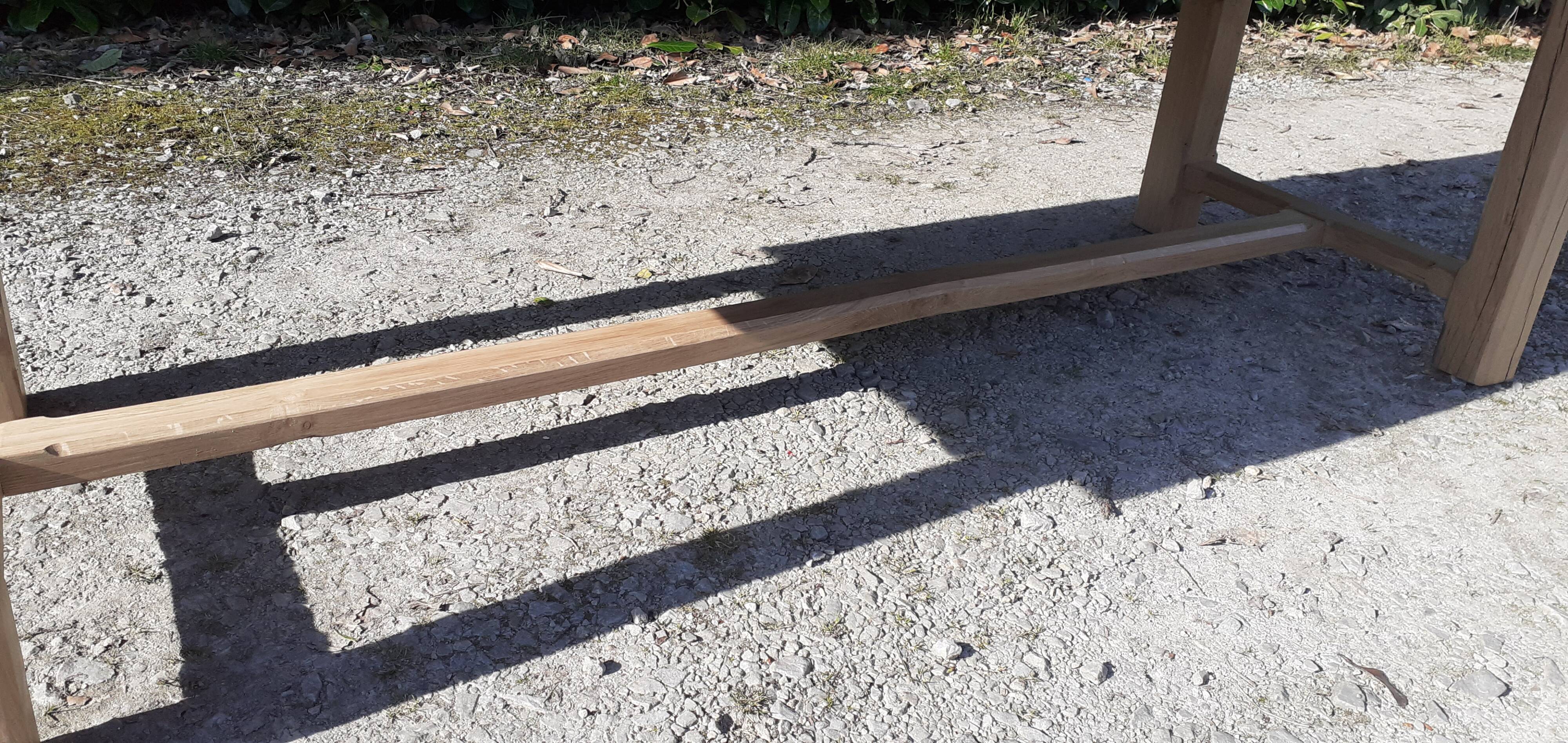Solid oak farmhouse table, raw wood