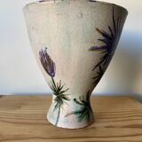Vintage Ceramic Vase with SAVOIE Thistles