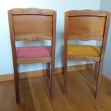 2 Art Deco upholstered and wood chairs