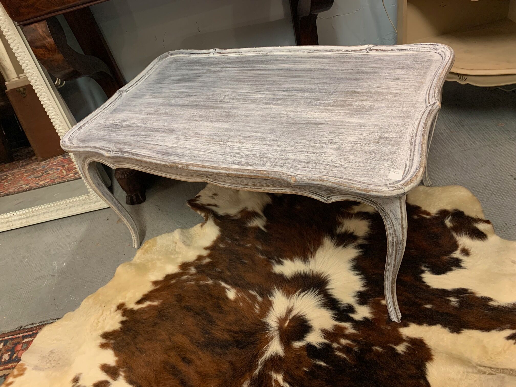 Patinated white coffee table