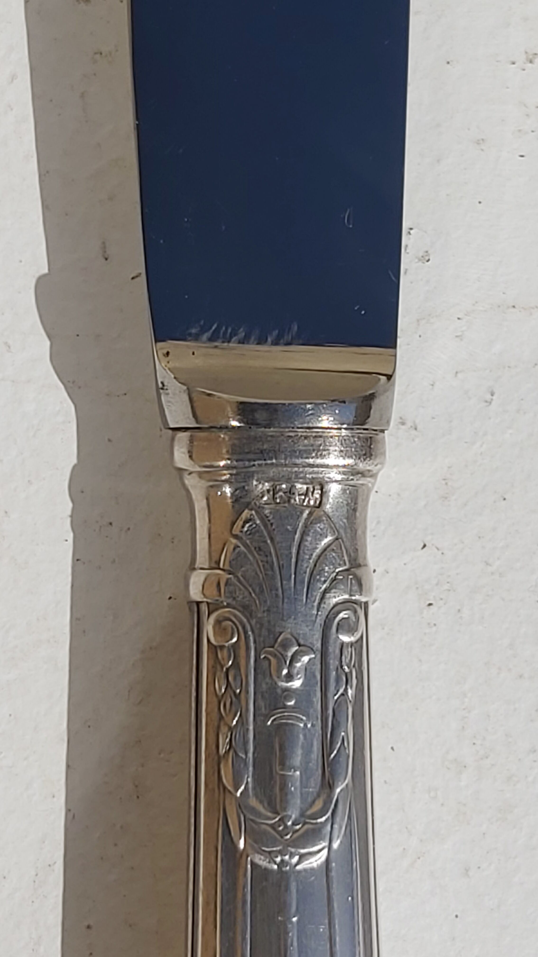 Set of 24 SFAM silver metal knives with stainless steel blades