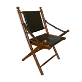 Leather folding armchair