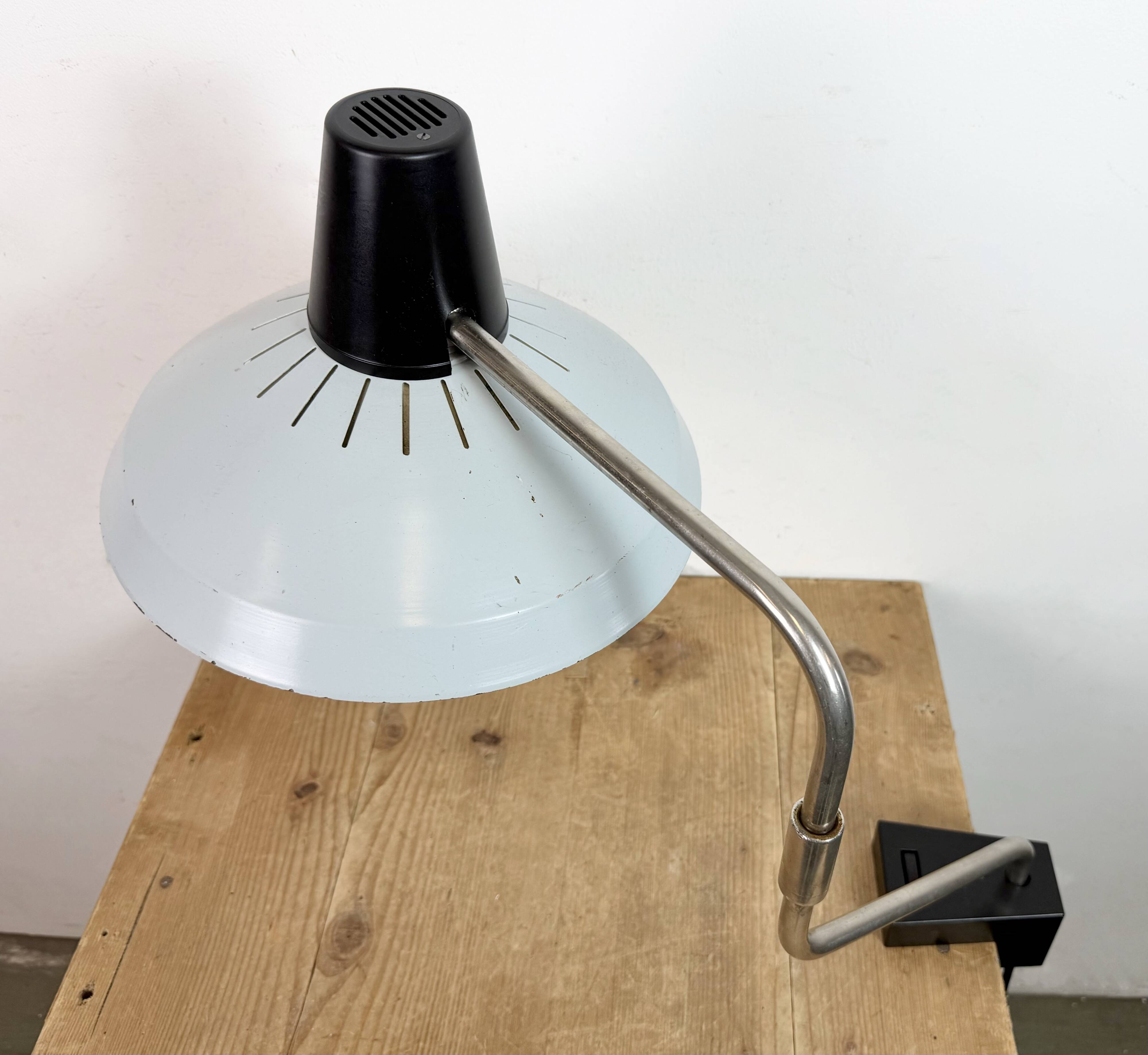 Grey Industrial Factory Office Desk Lamp from Elektrosvit, 1970s
