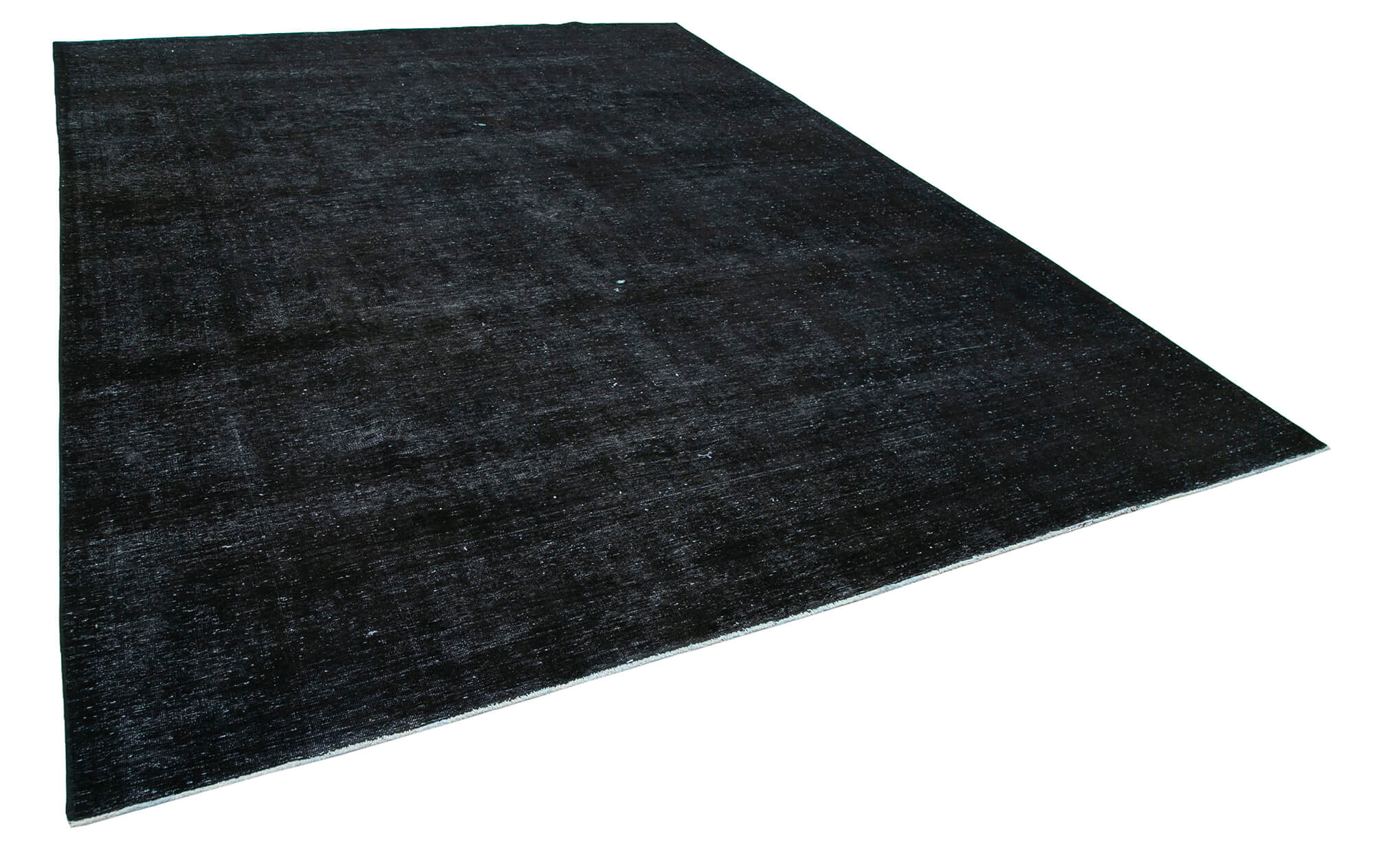 Handwoven persian overdyed 288 cm x 396 cm black wool carpet